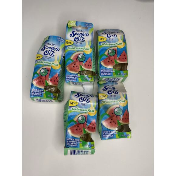 5 Glade Watermelon Rush Plug in Scented Oil Refills Vintage New Discontinued Lot - Picture 1 of 9